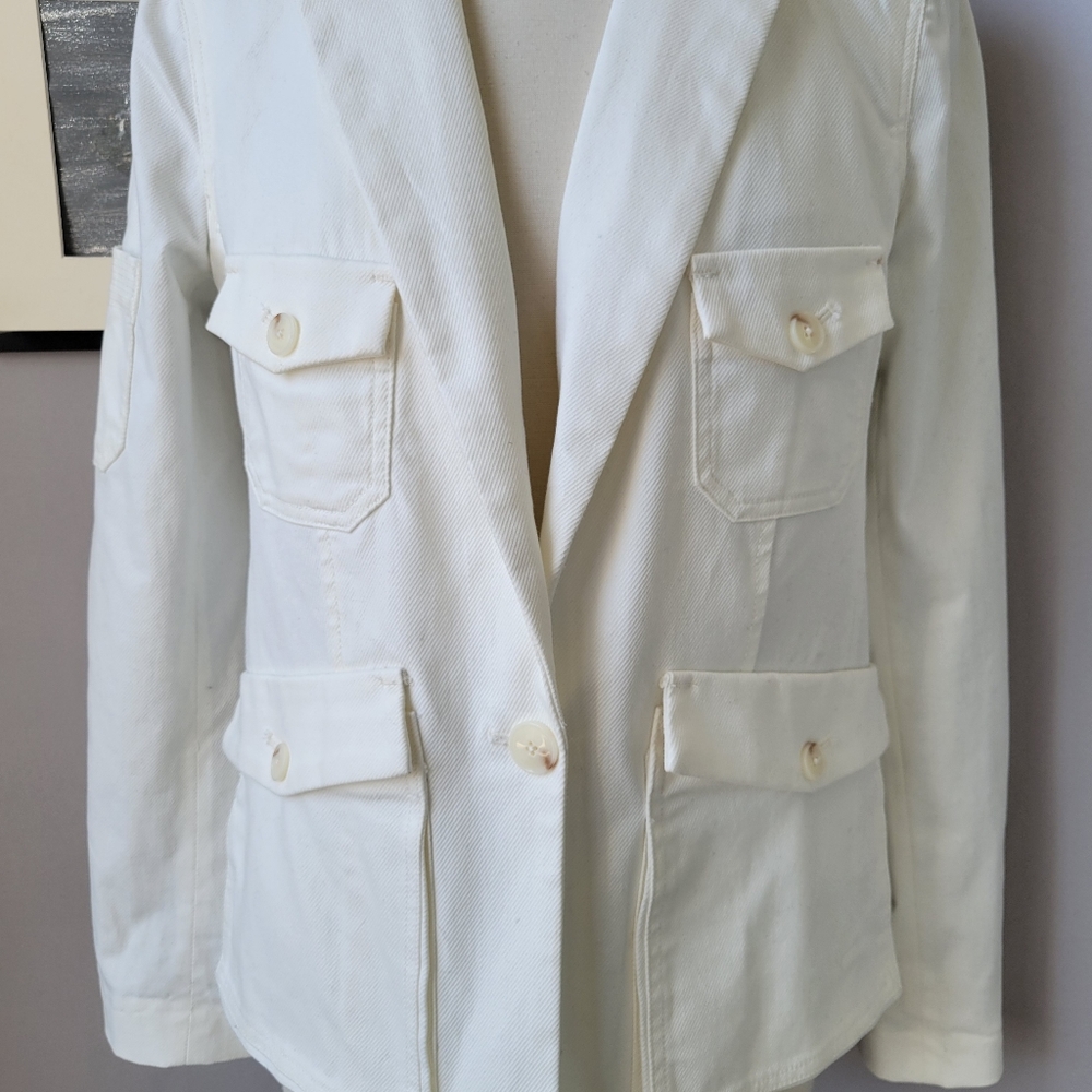 Anthropologie Neve Utility Button Front Jacket Ivroy 6 - Picture 8 of 17